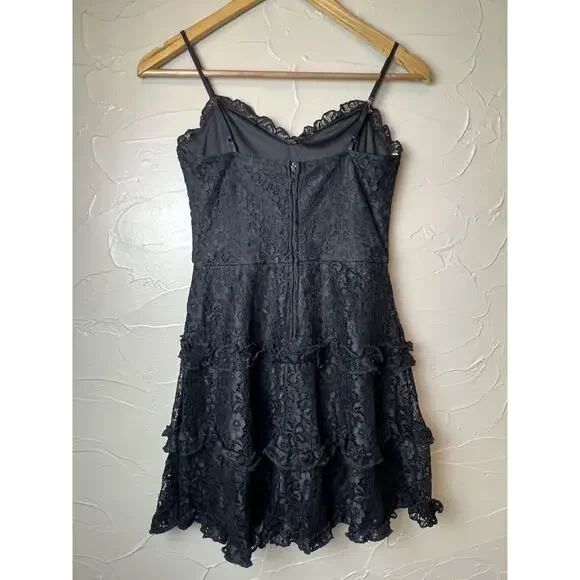 Windsor Black Lace Bodice Dress Sz XS Whimsigoth Fairy Goth Indie Punk Y2K - Picture 4 of 8